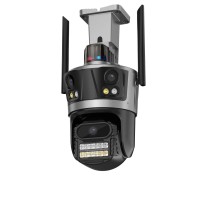 12MP IP Camera WiFi Icsee UNV 3in1 mic, LED, dinamic, sirena, neagra