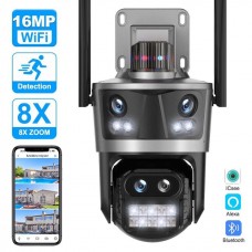 16MP IP Camera X8 ZOOM WiFi Icsee P16-SP8 UNV 4in1 mic, LED, 16MP IP Camera X8 ZOOM WiFi Icsee P16-SP8 UNV 4in1 mic, LED,