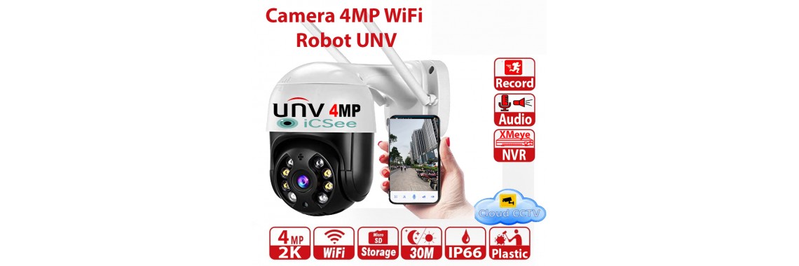 4MP WiFi IP Камера UNV 2K Робот с микрофоном