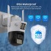 6MP IP Camera WiFi Dual camera mic, LED, dinamic, sirena, alb