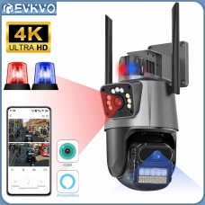 6MP IP Camera P11 WiFi Dual camera mic, LED, dinamic, sirena, alb