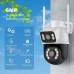 6MP IP Camera WiFi Dual camera mic, LED, dinamic, sirena, alb