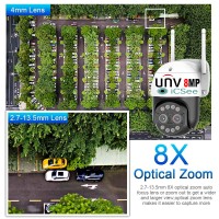 8MP dual lens WiFi IP Camera UNV UHD +x8 Zoom Automatic Intelect AI Cruiser Robot mic, LED lumina, dinamic, sirena