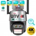 8MP dual lens WiFi IP Camera UNV 4K UHD +x8 Zoom Automatic intelect AI Cruiser Robot mic, LED, dinamic, sirena, alb