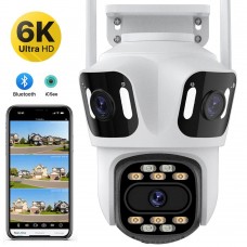 9MP 6K IP Camera WiFi 3in1 mic, LED, dinamic, sirena, alb