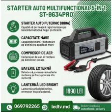 Robot de pornire 5-în-1 cu compresor ST-9634Pro (10000mAh, 800A, 150 PSI)