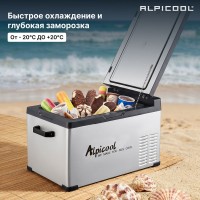 Frigider auto cu compresor Alpicool C30 (30 Litri, 12/24/220V)