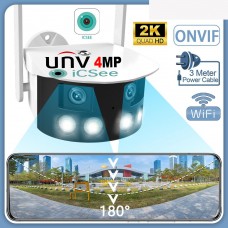 4MP IP Camera WiFi Large Viev Dual camera 180degree mic, LED, dinamic, sirena, alb