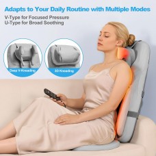 Husă de masaj pentru scaun JC-25 Shiatsu 3D — Bestseller Amazon (Model European Gray)