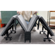 Pat pliant Luxury Black 190x90 cm cu saltea ortopedică (High Elastic Sponge)