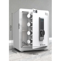 Seif A6-45 electronic 45x38x32cm cu 2 chei mecanice si amprente digitale alb