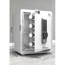 Seif A6-45 electronic 45x38x32cm cu 2 chei mecanice si amprente digitale alb