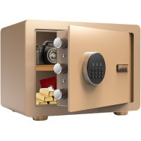 Seif de mobilă electronic 35x25x25 cm (Coffee Gold), ranforsat