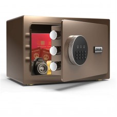 Seif de mobilă electronic 38x30x30 cm (Coffee Gold), ranforsat