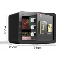 Электронный сейф 35х25х25см с 2-мя ключами и отпечатком пальца.