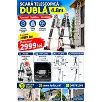 5m Scara telescopica dubla 2.5+2.5m model 2026 >150kg EN131 TUV Germania