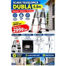 5m Scara telescopica dubla 2.5+2.5m model 2026 >150kg EN131 TUV Germania