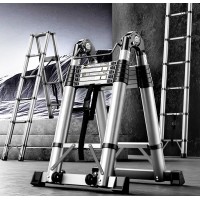 4.8m Scara telescopica dubla 2.4+2.4m model 2026 >150kg EN131 TUV Germania